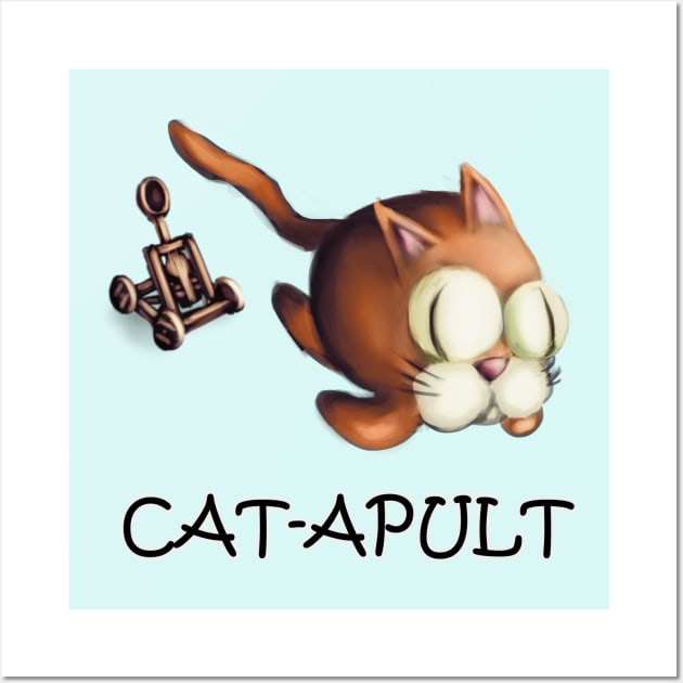 Cat-Apult. Wall Art by AtomicBanana